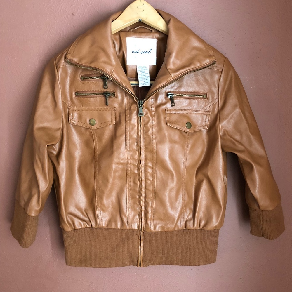 Tan faux leather jacket